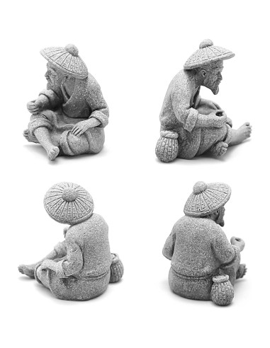 Estatuas de Pescadores en Arenisca DUZFOREI - Decoración Zen