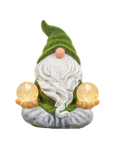 Gnomo de Jardín Zen Teresa's Collections con Luz Solar 20 cm