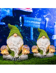Gnomo de Jardín Zen Teresa's Collections con Luz Solar 20 cm 2