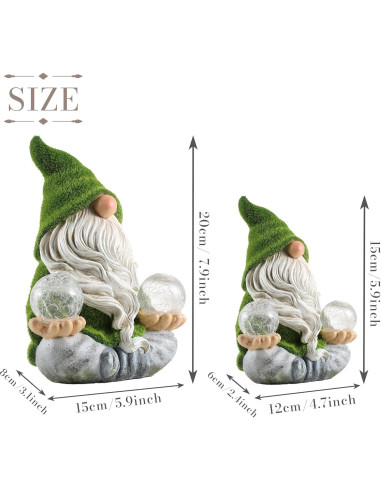 Gnomo de Jardín Zen Teresa's Collections con Luz Solar 20 cm