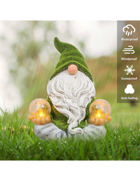 Gnomo de Jardín Zen Teresa's Collections con Luz Solar 20 cm
