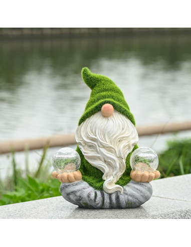 Gnomo de Jardín Zen Teresa's Collections con Luz Solar 20 cm