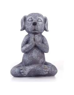 Estatua Perro Zen Meditador Jxueych 12 cm Jardín Hadas