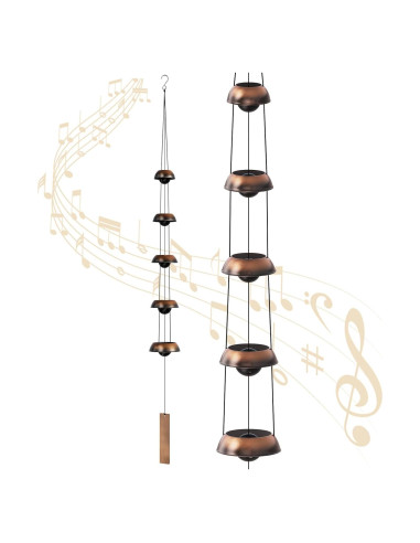 Campana de Viento de Cobre Coobest 91 cm Feng Shui 5 Campanas