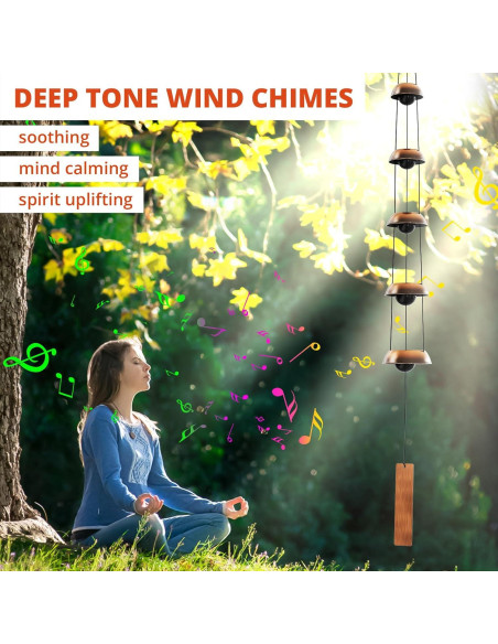 Campana de Viento de Cobre Coobest 91 cm Feng Shui 5 Campanas