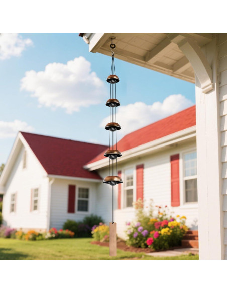 Campana de Viento de Cobre Coobest 91 cm Feng Shui 5 Campanas