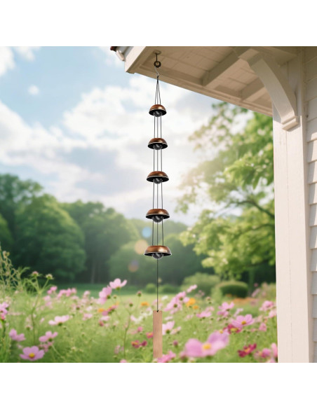 Campana de Viento de Cobre Coobest 91 cm Feng Shui 5 Campanas