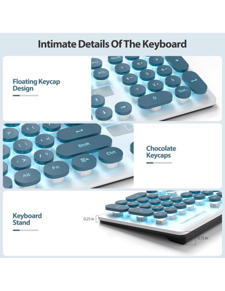 Teclado Retro Punk SbocKeeb V300 USB 104 Teclas Azul LED Teclado Retro Punk SbocKeeb V300 USB 104 Teclas Azul LED