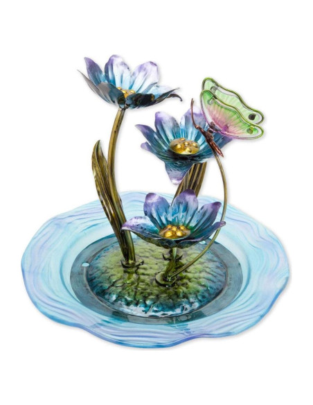 Fuente de Mariposa de Vidrio Iridiscente Bits y Piezas 30.48 cm