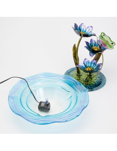 Fuente de Mariposa de Vidrio Iridiscente Bits y Piezas 30.48 cm