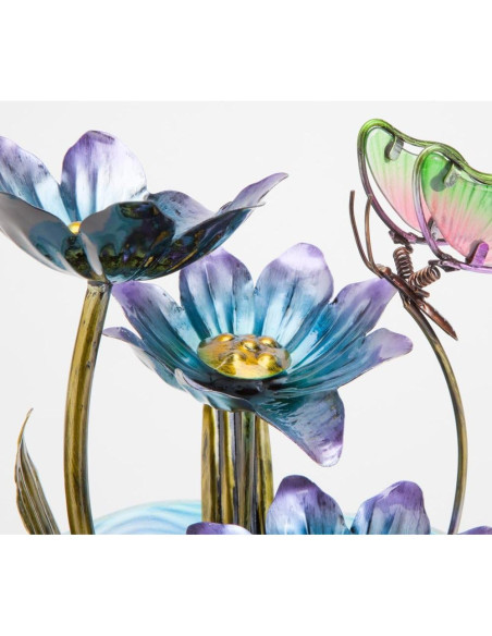 Fuente de Mariposa de Vidrio Iridiscente Bits y Piezas 30.48 cm