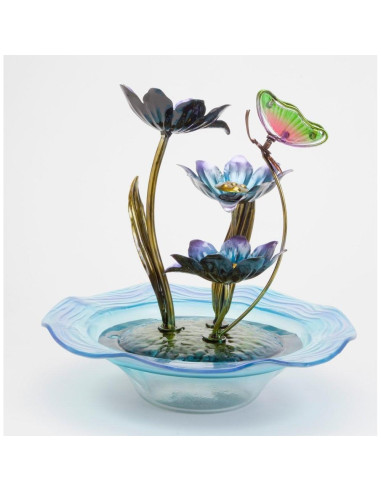 Fuente de Mariposa de Vidrio Iridiscente Bits y Piezas 30.48 cm