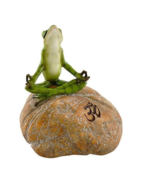 Estatua de Jardín de Hadas Colección Superior Rana Meditativa