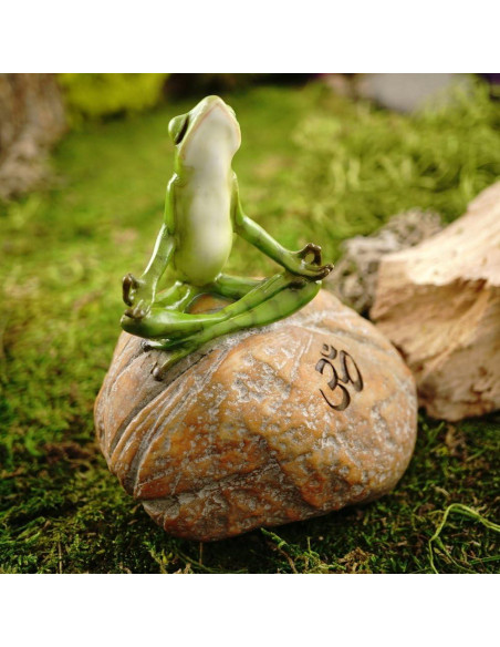 Estatua de Jardín de Hadas Colección Superior Rana Meditativa