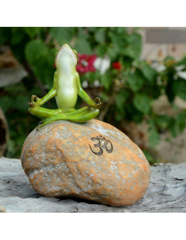 Estatua de Jardín de Hadas Colección Superior Rana Meditativa