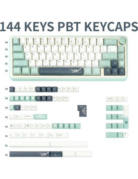 144 Teclas PBT Tapas de Teclado Mecánico TIMSEKER Japonés