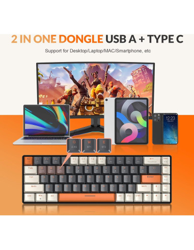 Teclado Mecánico Inalámbrico MAGIC-REFINER K68 68 Teclas