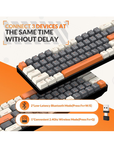 Teclado Mecánico Inalámbrico MAGIC-REFINER K68 68 Teclas