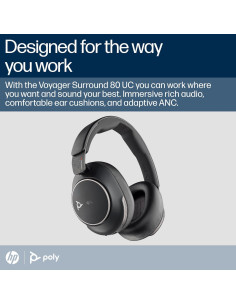 Auricular Bluetooth Poly Voyager Surround 80 UC - ANC, 21h Batería 2
