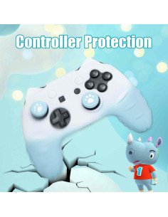 Funda de Silicona para Controlador Pro Nintendo Switch - NANANINO Azul 2