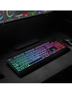 Teclado Retroiluminado KOPJIPPOM con Teclas Grandes y USB 2