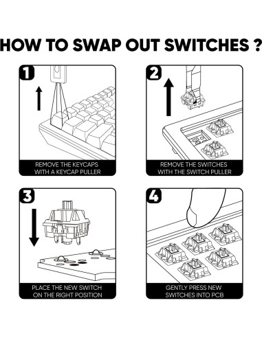 Interruptores Lineales Akko Dracula 45pcs con Difusor LED