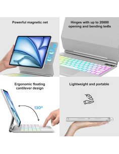 Funda Teclado Mágico D DINGRICH para iPad Air 13" y Pro 12.9" 2