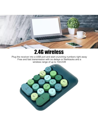Teclado Numérico Inalámbrico Estink Verde Oscuro 18 Teclas