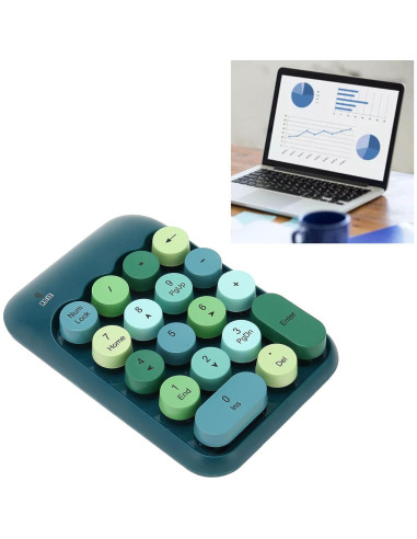 Teclado Numérico Inalámbrico Estink Verde Oscuro 18 Teclas