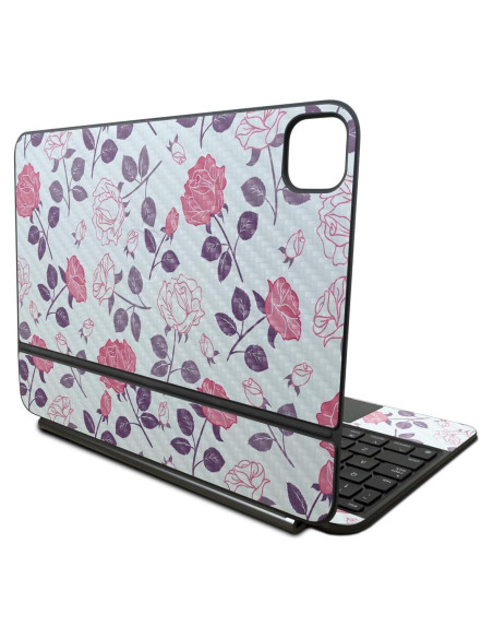 Piel de Fibra de Carbono Floral Vintage para Apple Magic Keyboard 11"