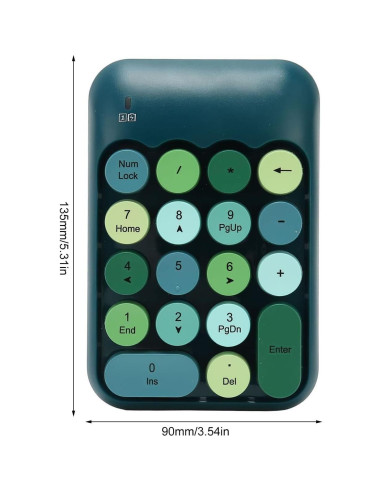 Teclado Numérico Inalámbrico Estink Verde Oscuro 18 Teclas