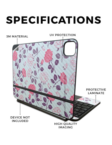 Piel de Fibra de Carbono Floral Vintage para Apple Magic Keyboard 11"