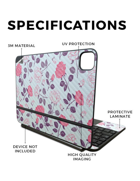 Piel de Fibra de Carbono Floral Vintage para Apple Magic Keyboard 11"