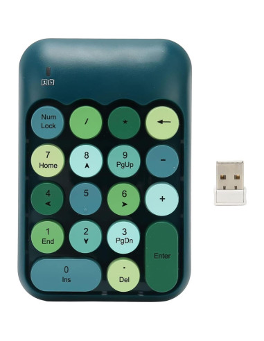 Teclado Numérico Inalámbrico Estink Verde Oscuro 18 Teclas