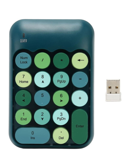 Teclado Numérico Inalámbrico Estink Verde Oscuro 18 Teclas