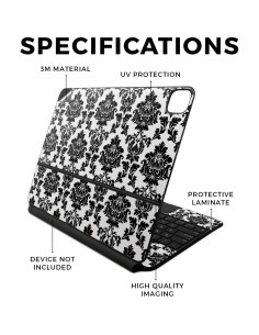 Funda Vinilo 3M para Apple Magic Keyboard iPad Air 13" 2024 - Damasco Vintage 2