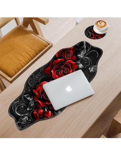 Alfombrilla de Ratón Grande Tudguiloae Rosa Roja 90x40cm 2