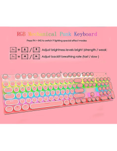 Teclado Mecánico Retro Punk Ltvystore 104 Teclas RGB USB 2
