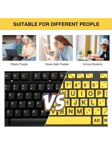 Teclado Ergonómico SABLUTE Amarillo con Reposamuñecas y Soporte