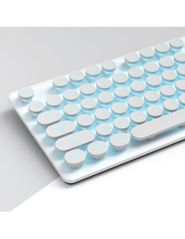 Teclado Retro de Máquina de Escribir 104 Teclas USB Blanco