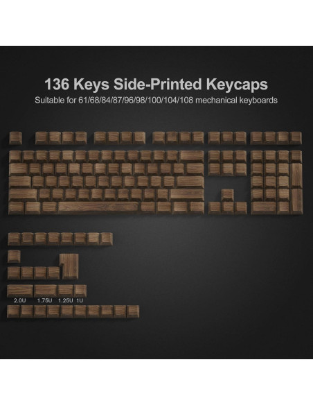 Juego de Teclas Dagaladoo Shine Through PBT 75% Nogal