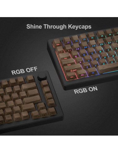 Juego de Teclas Dagaladoo Shine Through PBT 75% Nogal