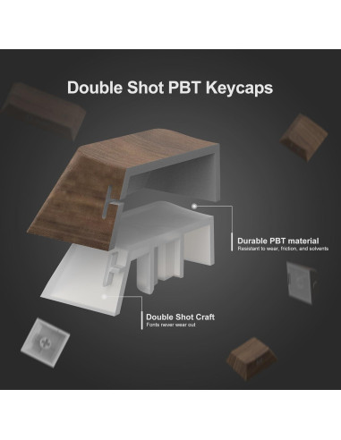 Juego de Teclas Dagaladoo Shine Through PBT 75% Nogal