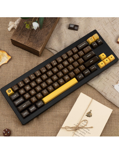 Juego de Teclas PBT Retro 140 Teclas Tema Chocolate GEKUCAP