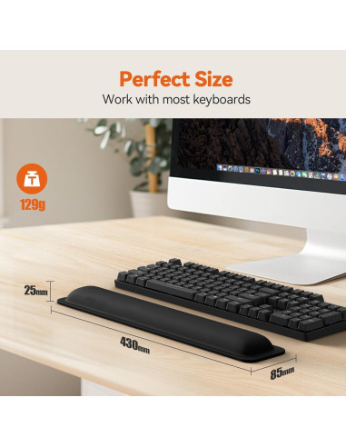 Reposamuñecas Ergonómico TECKNET Negro 43.2x8.4 cm