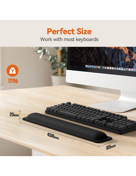 Reposamuñecas Ergonómico TECKNET Negro 43.2x8.4 cm