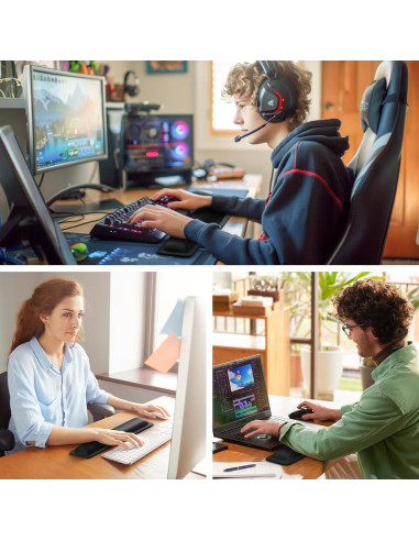 Reposamuñecas Ergonómico TECKNET Negro 43.2x8.4 cm