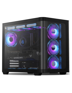 Caja de PC Gaming darkFlash DPW90 ATX con 4 Ventiladores ARGB