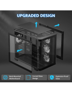 Caja de PC Gaming darkFlash DPW90 ATX con 4 Ventiladores ARGB 2