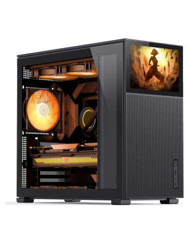 Caja de Computadora JONSBO D41 Malla SC Negra ATX con Pantalla